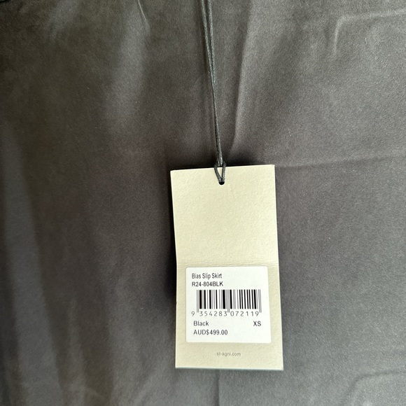 NWT St. Agni Bias Slip Skirt Silk Black Size XS - Picture 5 of 6